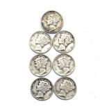 (7) 1941-1945 Mercury Dimes