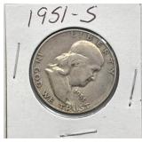 1951-S Franklin Half Dollar