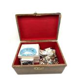 Costume Jewelry in Box- box is 13.5" x 9" x 7"