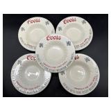 (5) Coors Ceramic Ashtrays 6"
