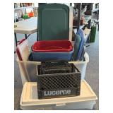 Plastic Totes and Crates- largest tote is 38" x