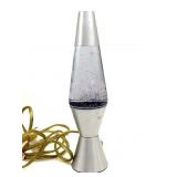 Small Silver Glitter Lava Lamp-Style Lamp