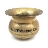 Small US Tobacco Co. Brass Cuspidor 3.25" Tall
