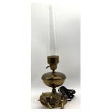 Gas Lamp Piece and Electric Metal Oil Lamp 22.5"