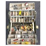 Tackle in Plano 8600 Tackle Box - box is 18.5"