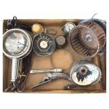 Vintage Car Spot Light, Tachometer, Compass,