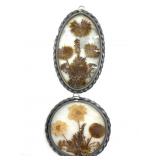 Dried Flowers in Glass and Metal Frame 5.5" and