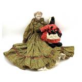 New Orleans Fabric Doll and Porcelain Head Doll -
