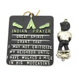 Vintage Indian Prayer and Little Boy Painted