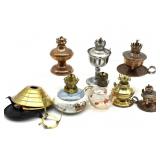 Miniature Metal, Porcelain, and Glass Oil Lamps
