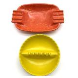 (2) Vintage Melamine Ashtrays 7.5" x 5"-