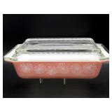Pyrex Pink Daisy Casserole Dish with Lid 2 QT -