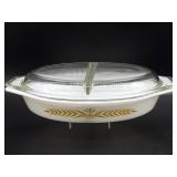 Vintage Pyrex Yellow Royal Wheat Divided Dish