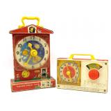 Vintage Fisher Price Teaching Clocks - wood and
