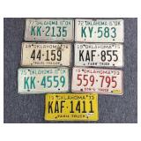 Oklahoma License Plates : 1972, 1973, 1975, 1976,