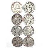 (8) 1944 Mercury Dimes