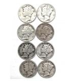 (8) 1944 Mercury Dimes