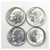 (4) 1957-1962 Roosevelt Dimes