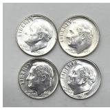 (4) 1957-1962 Roosevelt Dimes