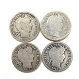 (4) Barber Dimes : 1916, 1913, and 1912