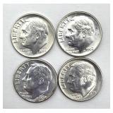 (4) 1957-1962 Roosevelt Dimes
