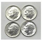 (4) 1957-1958 Roosevelt Dimes