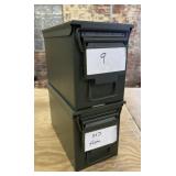 (2) Metal Ammo Cans, Green