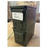 (2) Metal Ammo Cans, Green