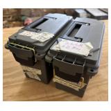 (2) Plastic Ammo Cans, Green