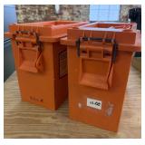 (2) Plastic Ammo Cans, Orange