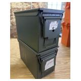 (2) Metal Ammo Cans, Green