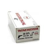 (50) Rnds 38 SPL +P, Winchester 125 Gr JHP