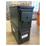 (2) Metal Ammo Cans, Green