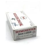 (50) Rnds 9mm, Winchester 115 Gr FMJ