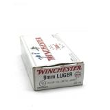 (50) Rnds 9mm, Winchester 115 Gr FMJ