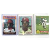 (3) Topps Lou Brock Baseball Cards in Plastic