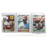 (3) Topps Lou Brock Baseball Cards in Plastic