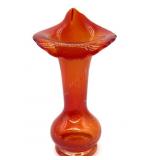 Orange Art Glass Vase 7.75"