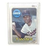 1969 Rod Carew Topps Baseball Card in Plastic