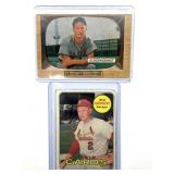 (2) Red Schoendienst Baseball Cards : 1955 Bowman