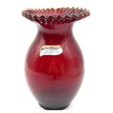 Red Toscany Empoli Glass Vase 8.25"