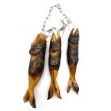 Wood Carved Fish on Chain 13" and Smaller