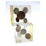 Coins in Resin Cubes : Walking Liberty Dollar,