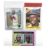 (3) Topps Lou Brock Baseball Cards in Plastic