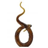 Amber Art Glass with Gold Glitter Statue 12"