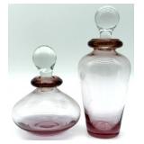 Pair of Light Pink Bottle with Stoppers 7.75"