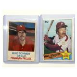 1985 Mike Schmidt Topps Baseball Card and Mike