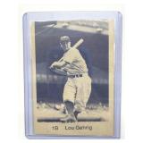 1975 Lou Gehrig Hand-Cut Baseball Card in Plastic
