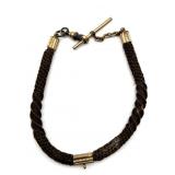 Antique Victorian Mourning Hair Watch Chain 12"