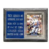 Troy Aikman Autographed Card on Plaque with